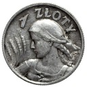 1 zł złoty 1925 Kobieta i kłosy, żniwiarka