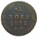 Księstwo Warszawskie 3 Grosze 1812 I.B