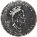 Kanada 1993 1 UNCJA SREBRO Liść Klonowy Klonu