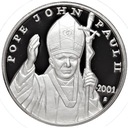 Liberia 20 dolarów, 2001 Papież Jan Paweł II