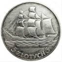 5 zł złotych 1936 Żaglowiec Żaglówka Statek