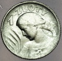 1 zł złoty 1924 Kobieta i kłosy, żniwiarka, róg