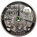 Niue Miesiące 1 Dolar Październik SREBRO