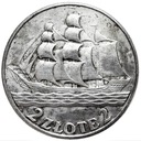2 złote 1936 Żaglowiec Żaglówka Statek SREBRO