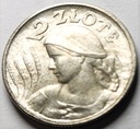 2 zł złote 1925 Kobieta i kłosy żniwiarka kropka