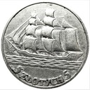 5 zł złotych 1936 Żaglowiec Żaglówka Statek