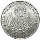 Niemcy 10 marek 1972 Monachium znicz SREBRO