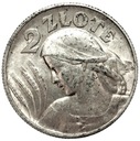 2 zł złote 1925 Kobieta i kłosy żniwiarka kropka