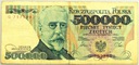 1990 500000 zł złotych Sienkiewicz seria G