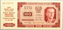 1948 100 zł Sto Złotych, seria KR NADRUK