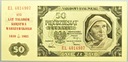 1948 50 zł Pięćdziesiąt Złotych seria EL NADRUK (1