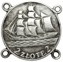 2 złote 1936 Żaglowiec Żaglówka Statek SREBRO