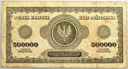 1923 500000 Pięćset Tysięcy Marek Polskich ser. AF