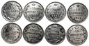 LOT 8 x 15 kopiejek 1904 - 1915 SREBRO INWESTYCJA