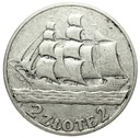 2 złote 1936 Żaglowiec Żaglówka Statek SREBRO