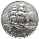 2 złote 1936 Żaglowiec Żaglówka Statek SREBRO