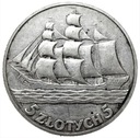 5 zł złotych 1936 Żaglowiec Żaglówka Statek