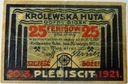 Górny Śląsk 25 Fenigów 1921