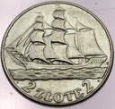 2 złote 1936 Żaglowiec Żaglówka Statek SREBRO
