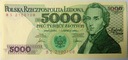 1986 5000 zł złotych Fryderyk Chopin seria BS