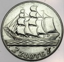 2 złote 1936 Żaglowiec Żaglówka Statek SREBRO