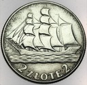 2 złote 1936 Żaglowiec Żaglówka Statek SREBRO