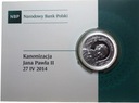 10 zł złotych 2014 Kanonizacja Jana Pawła II