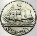 2 złote 1936 Żaglowiec Żaglówka Statek SREBRO