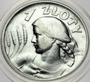 1 zł złoty 1925 Kobieta i kłosy, żniwiarka