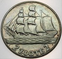 2 złote 1936 Żaglowiec Żaglówka Statek SREBRO