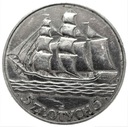 5 zł złotych 1936 Żaglowiec Żaglówka Statek