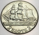 2 złote 1936 Żaglowiec Żaglówka Statek SREBRO
