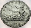 Hiszpania 5 Pesetas 1870 SREBRO