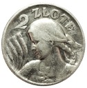 2 zł złote 1925 Kobieta i kłosy żniwiarka KROPKA