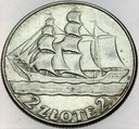2 zł złote 1936 Żaglowiec Żaglówka Statek SREBRO