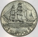 5 zł złotych 1936 Żaglowiec Żaglówka Statek