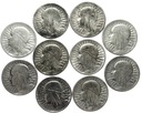 LOT 10 x 2 zł Głowa Kobiety INWESTYCJA SREBRO