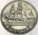 2 zł złote 1936 Żaglowiec Żaglówka Statek SREBRO