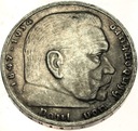 Niemcy 5 Marek 1939 Hindenburg SREBRO