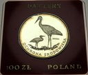 PRÓBA 100 zł złotych 1982 Ag Bocian Bociany RZADKA