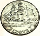 2 zł złote 1936 Żaglowiec Żaglówka Statek SREBRO