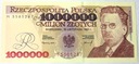 1993 1000000 zł złotych Reymont, seria M
