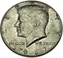 USA 1/2 Dolara Half Dollar 1967 Kennedy SREBRO