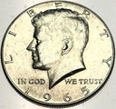 USA 1/2 Dolara Half Dollar 1965 Kennedy SREBRO