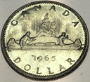 Kanada 1 Dolar Dollar 1965 Kanu Canoe SREBRO