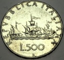 Włochy 500 Lirów SREBRO