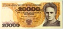 1989 20000 20.000 zł złotych Skłodowska seria AK