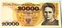 1989 20000 20.000 zł złotych Skłodowska seria W