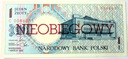 NIEOBIEGOWY 1 zł złoty 1990 GDYNIA