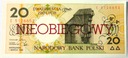 NIEOBIEGOWY 20 zł złotych 1990 GDAŃSK